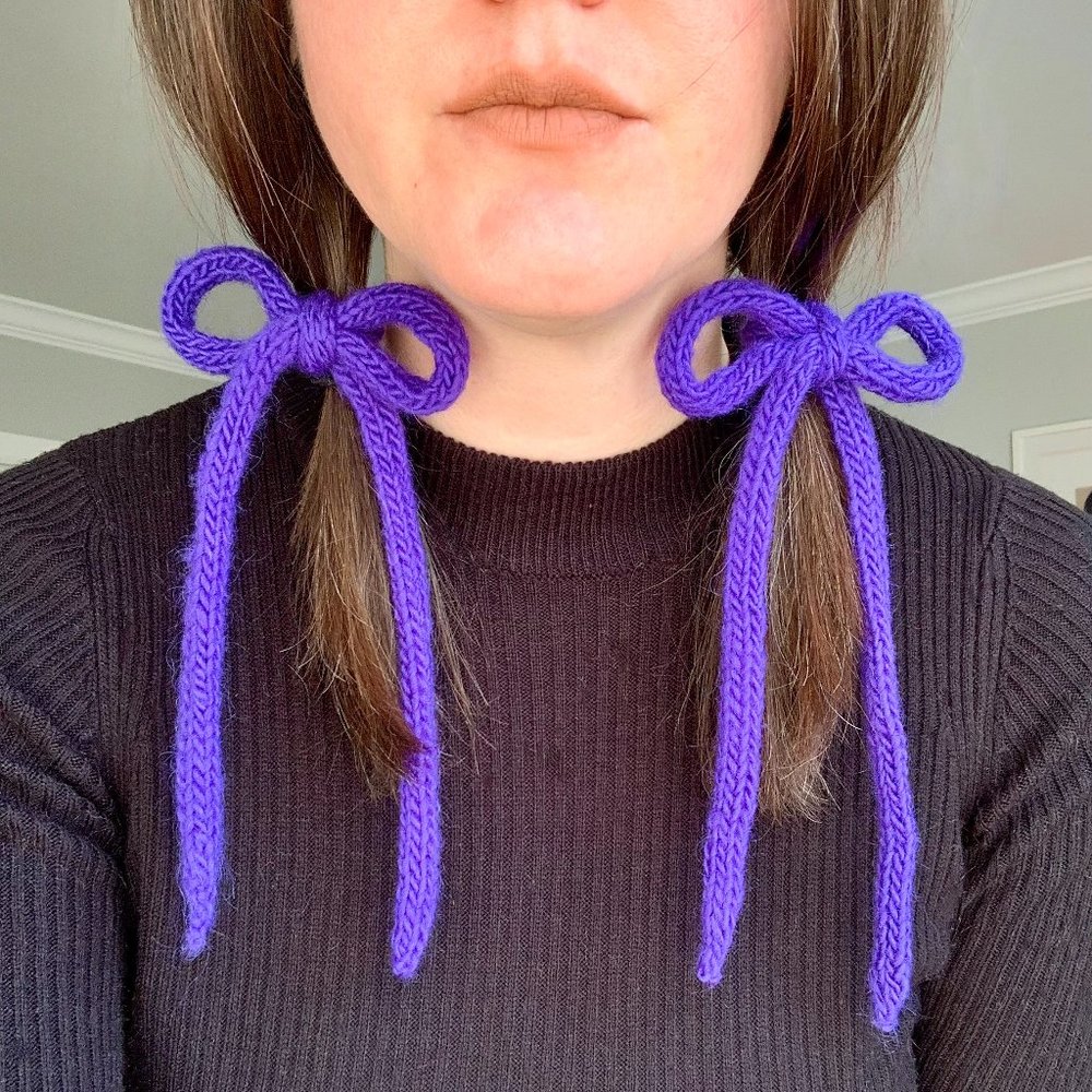 Handmade Knit Wool Bows
